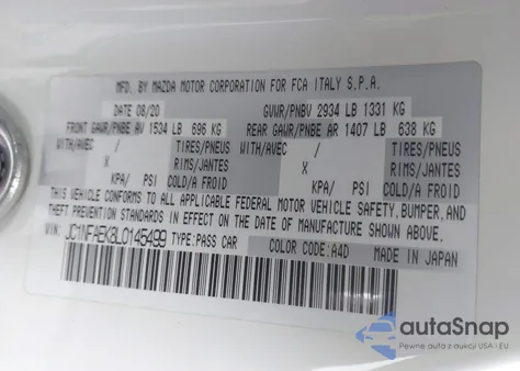 2020 Fiat 124 Spider Abarth from USA, damaged, VIN JC1NFAEK8L0145499